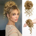 Real Human Hair Messy Bun Piece for Women Messy Buns Extension Scrunchie Updo Chignon Fullness Bun Extensions for Thin Hair Lightweight Daily Updos Hairpiece with Tendrils Golden Blonde - color: Golden Blonde