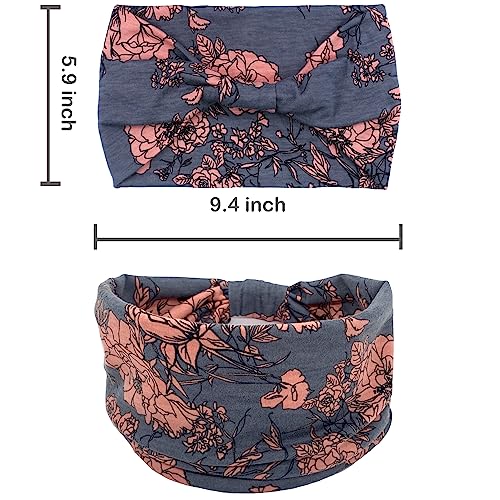 IVARYSS Wide Headbands for Women, Knotted Head Wraps Turbans, Large African Style Head Bands Hair Accessories, 6 Pack (Boho) - color: Boho