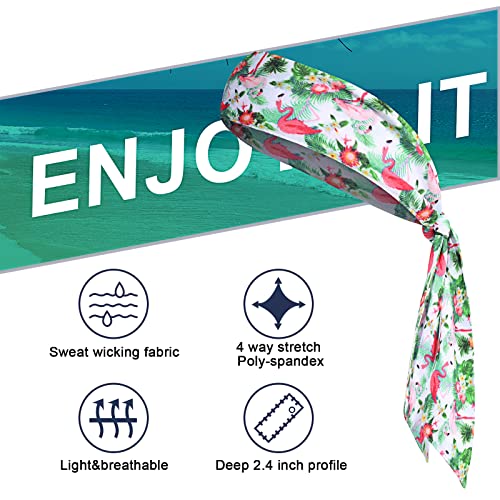 Jutom 4 Pieces Tie Headbands for Men Women Sports Bandana Hair Band Camo Headbands Elastic Sweat Wicking Karate Adjustable Non Slip Hairband for Yoga Workout Running - color: Bright Color