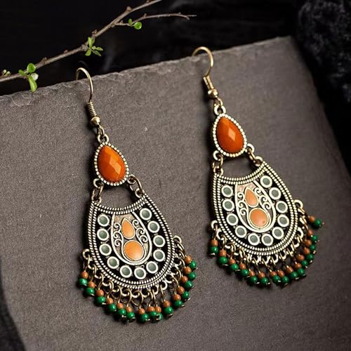 Boho Earrings for Women Trendy Gold Dangle Earrings Vintage Bohemian Indian Country Jewelry Gifts Boho Dress Chic Clothing - color: A2:boho earrings
