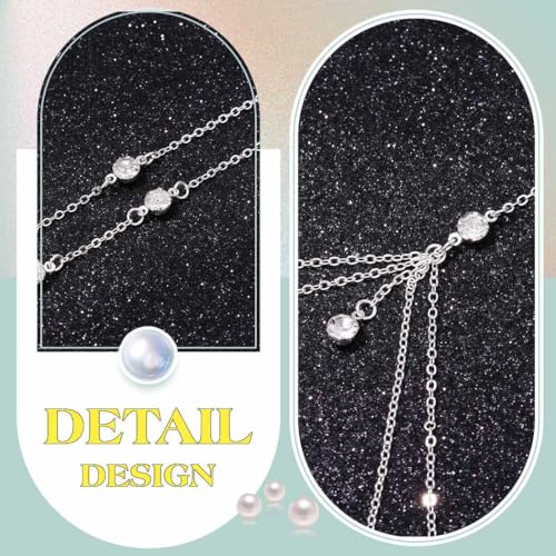 YONAMIX Silver Body Chain Rhinestone Bra Chains Jewelry for Women