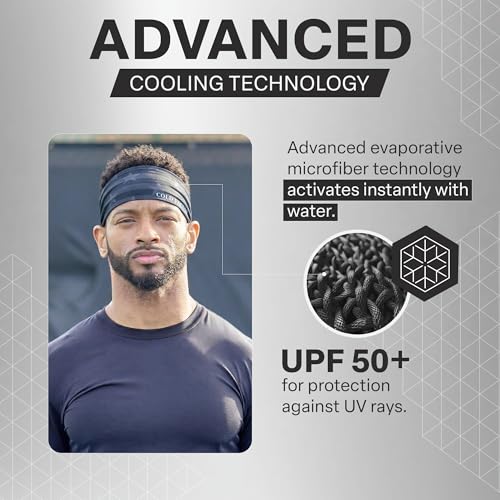COLD FACTOR Cooling Headband for Women and Men – UPF 50+ Advanced Evaporative Comfort, Instant Cooling Sweatband for Outdoor Sports, Fitness, Yoga, Hiking, Running, and Workout - color: Americana