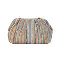 Huralona Women Straw Woven Clutch Purse Pleated Handbag for Summer Beach Vacation Straw Shoulder Crossbody Bag - color: Colorful