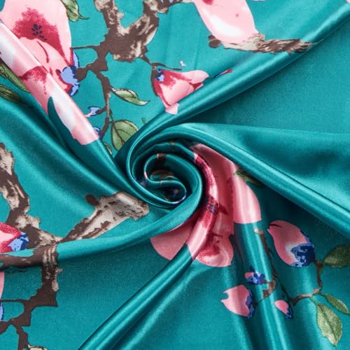 QIUTIMIY 35"x35" Like Silk Head Scarf for Women Satin Feel Large Square Scarf for Hair Wrapping and Sleeping Fashion Bandana - color: (90cm)square Scarf 12