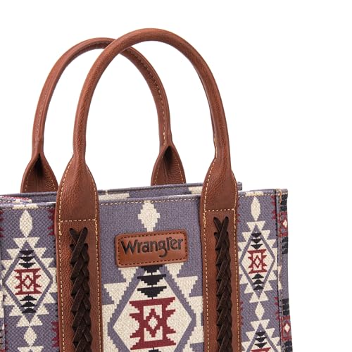Wrangler Aztec Tote Bag for Women Boho Shoulder Purses and Handbags - color: Angel Diamond Lavender (Guitar Strap)