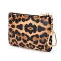 Leopard Print Coin Purse with Keychain - PU Leather Small Coin Pouch Key Pouch Small Card Holder Keychain Wallet Change Purse for Women and Men (Rust Leopard) - color: Z - Rust Leopard