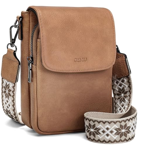 GEMIU Small Crossbody Bags for Women Cell Phone Purse Crossbody Wallet Purses with Card Slots - color: Apricot