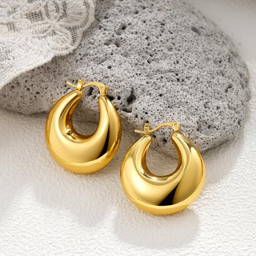 4 Pair Small Gold Hoop Earrings for Women Sensitive Ears - Hypoallergenic 14k Real Gold Plated Hoops Zirconia Cartilage Huggie Earrings Set Helix Piercing Earring Gold Jewelry for Women Gift - color: T1908 Hoop Gold