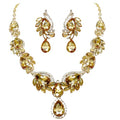 Women Jewelry Set Rhinestone Crystal Bride Statement Choker Necklace Teardrop Cluster Dangle Earrings Set for Wedding Prom Party - color: champagne
