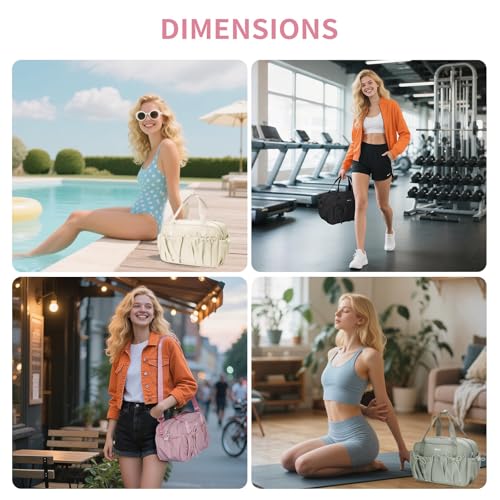 ECOHUB Small Gym Bag for Women, Mini Gym Duffle Bag with Wet Compartment, Bowknot Sports Bag, Cute Gym Tote Bag Dance Yoga Workout Travel Bags Pink - color: Pink