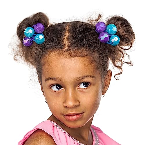 20pc Ponytailers Ponytail Balls Hair Elastics, 18mm Round-Value Pack Fun | Opaque Multicolored Twin Hair Beads Bauble Hair Ties Ponytail Holders, Toddler Kids Hair Ties - color: Shiny