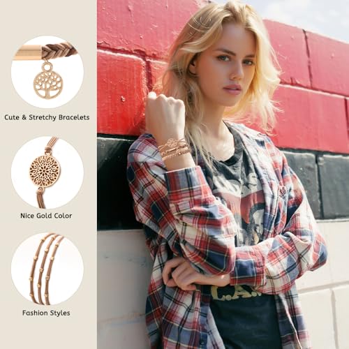 DIYDEC 10PCS Hair Ties Bracelet for Women 5 Styles Soft Braided Boho Hair Bands Elastic No Damage Hair Ties for Girls thick Thin Long Curly Hair Accessories(Beige and light coffee) - color: Beige and light coffee
