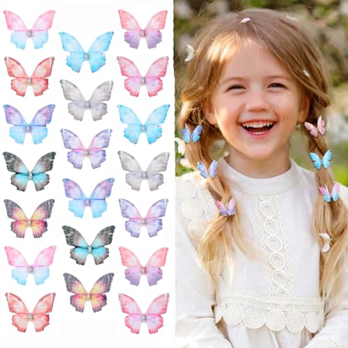 20Pcs Moving Glitter Hair Clips Fairy Accessories for Women and Teens, Colorful 90s Clips (Purple) - color: Purple