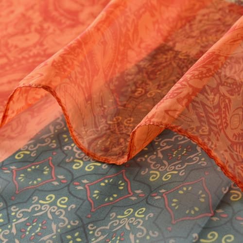Womens Sexy Bohemian Floral Beach Cover Up Sarong Wrap Swimsuit Beachwear - color: Warm Orange
