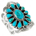 Sterling Silver Genuine Gemstones & Turquoise Ring (SELECT color) - color: Turquoise
