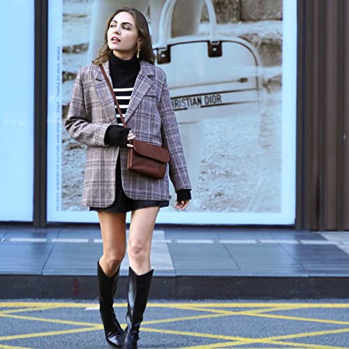 befen Genuine Leather Small Crossbody Bags for Women Cell Phone Bag Cross Body Purses,Silver Zipper - color: Medium Coffee