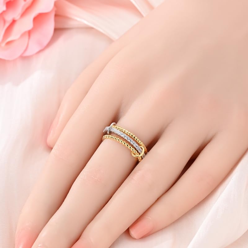 Stackable Rings Set for Women with 5A Cubic Zirconia Gift for Statement Rings Promise Rings Party Favor Ring-packs - style: Rings Set 2