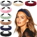 DRESHOW 8 Pack Knotted Headbands for Women Wide Turban Headband Yoga Exercise Ribbing Hair Hoop Hair Bands Accessories - color: 8 Pack Plastic Hair Hoop E