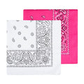 Levi’s All-Gender Multi-Purpose Bandana Gift Set – Headband, Wrap, Face & Neck Coverage - color: Pink/White, size: Pack 2