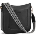 BOSTANTEN Crossbody Bags for Women Trendy Vegan Leather Guitar Strap Purse for Spring Travel - color: A02-black