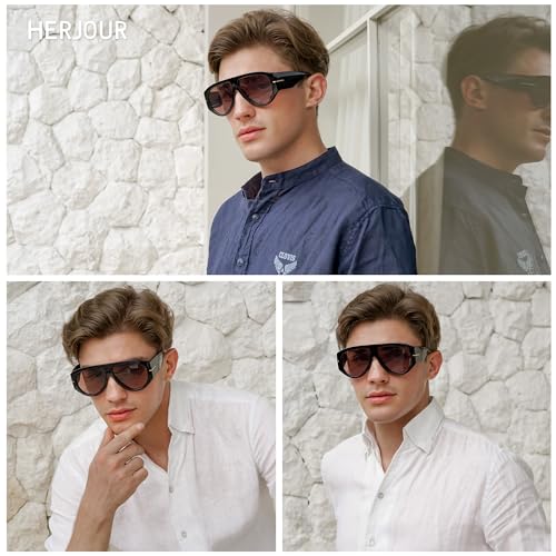 Oversized Retro Aviator Sunglasses Womens Mens 70s Classic Vintage Sun Glasses AR82227 - color: Deep Black+tortoise/Grey