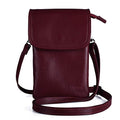 befen Genuine Leather Small Crossbody Bags for Women Cell Phone Bag Cross Body Purses,Silver Zipper - color: Burgundy