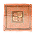 35” Satin Large Square Head Scarves-Like Silk Satin Scarf for Hair Wrapping at Night Bandana Square Scarf for Sleeping - color: Four Square Coins-orange