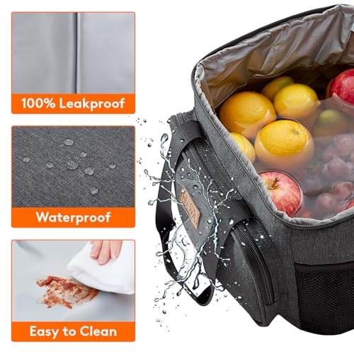 Lifewit Large Lunch Bag, Insulated Lunch Box, Soft Cooler Cooling Tote for Adult Men Women, Dark Gray 24-Can (15L) - color: Dark Gray, size: Large(15L)