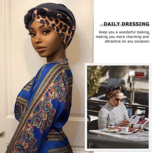 African Women Turban Caps Pre-Tied Twisted Turbans Head Scarf for Women Hair Wraps Cover Beanie Cancer Chemo Headwear - color: 1 Pack Twisted Braid: Floral C