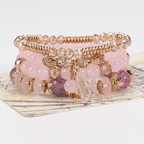 Bohemia Bracelets for Women Vintage Stackable Beads Bracelets Charm Stretch Beach Jewelry - color: Color 1