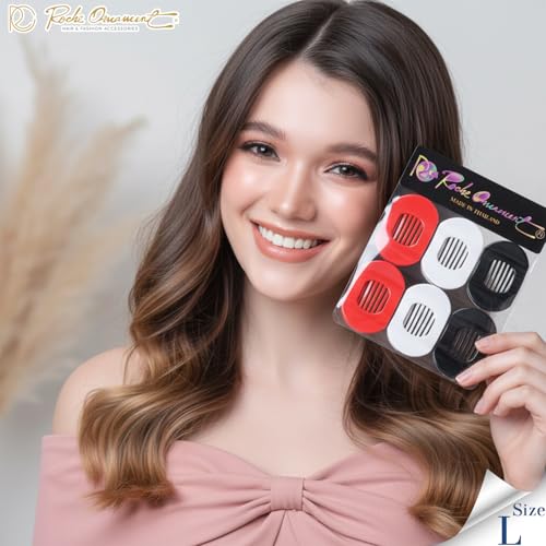 RC ROCHE 6 Pcs Flat Claw Hair Clips for Women Thick Hair French Round Duckbill Square Secure Strong Hold Grip Clamps Barrettes Curved No Slip No Crease Styling Cute Jumbo XL, Large Holiday Special - color: (Large) Holiday Special
