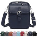 Leather Crossbody Bag for Women,Anti-Theft Messenger Bag with Large Capacity,Built-in Purse Card Slots Shoulder Sling Bag - color: Dark Blue