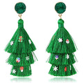Me&Hz Colorful Layered Tassel Earrings Bohemian Statement Tiered Tassel Big Dangle Drop Earrings for Women Druzy Studs Valentine’s Day Gift - color: Christmas B