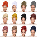 Head Wraps for Black Women African Head Wrap Lightweight for Women Long Plain Turban Hair Scarf Scarves - color: 12 Pcs-black, Orange, White, Army Green, Dark Grey, Beige, Ginger Yellow, Coffee, Dark Pink, Camel, Wine Red, Navy Blue