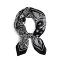 STARWHISPER 100% Pure Mulberry Silk Square Scarf-27''x27 Lightweight Hair Scarves Headscarf Night Sleeping with Gift Packed - color: Black Paisley Quartet