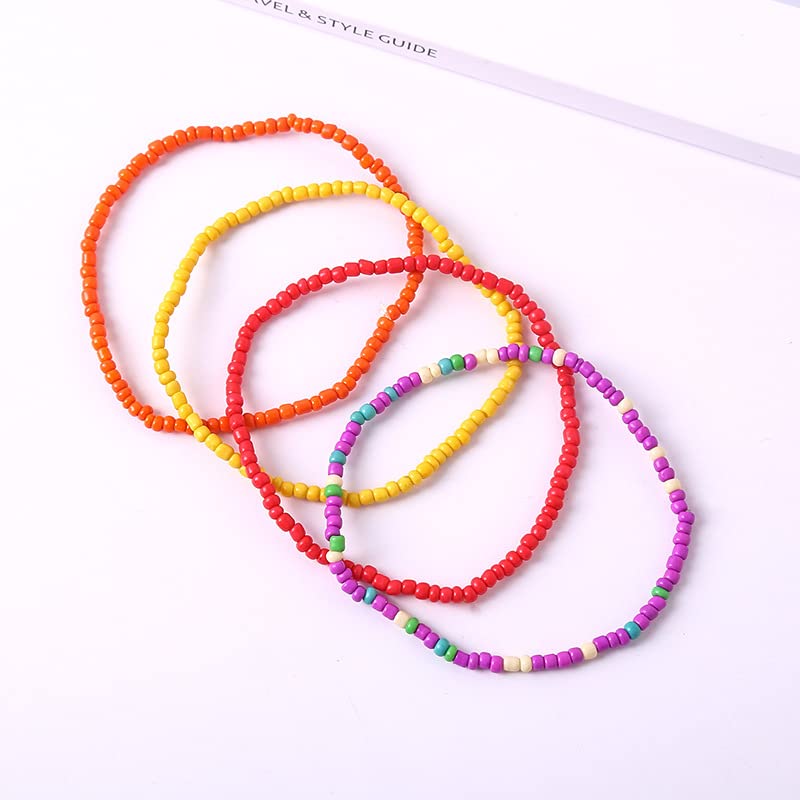 17pcs Bohemian Stackable Multilayer Elastic Bracelets - Handmade Seed Beaded Jewelry for Women & Girls - color: 17Pcs