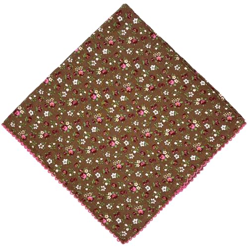 21x21 inches 100% Cotton Bandana for Women - Soft Square Scarf, Multi-Purpose Head Covering, Hair Bandana - color: P06-ditsy Floral C
