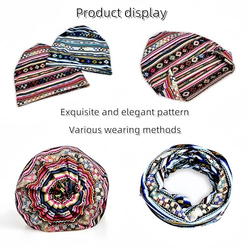 Women's Slouchy Beanie Hat Chemo Caps Cancer Headwear Hats Turban Baggy Sleeping Cap Boho Hats - color: 4pcs Multicolor a