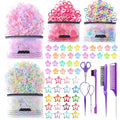 1256 pcs Hair Accessories for Girls Ponytail Holders Toddler Hair Ties with 30 pcs Mini Hair Clips 20 pcs Star Hair Clips