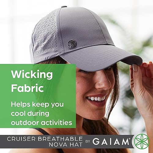Gaiam Women's Hat-Breathable Ball Cap, Pre-Shaped Bill, Adjustable Size for Running - color: White, style: Hat - Cruiser Breathable Nova