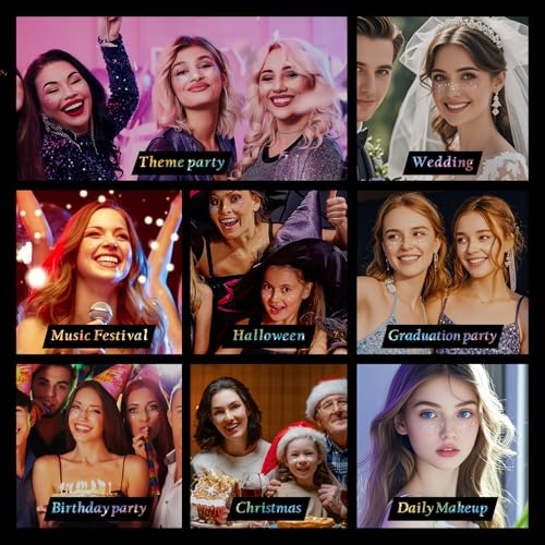 24pcs Glitter Freckles Makeup Patches-Holographic-Face Glitter Speckles, Sparkle Speckles Patches for Women, Cute Sparkling Fake Freckles, Glitter Freckles Face Tattoo, Musical Festival Accessories - color: 24Pack-Holographic