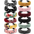 VELSCRUN 12 Pack Boho Headbands for Women and Girls - Wide Hair Accessories, Gift Set - color: headbands 09