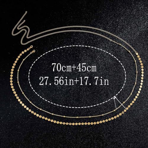 Rhinestone Waist Chains Crystal Waist Chain with Pendant Abdominal Chain Thin Minimalist Body Chain Jewelry for Women Beach Rave - style: C-Sequin+Beads-Gold