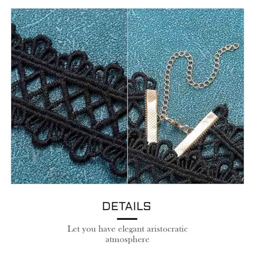 JAKAWIN Black Choker Necklace White Lace Chokers for Women - color: Black