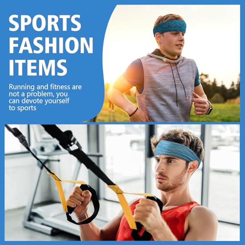 18 Pcs Sports Sweatbands for Men Women Camo Headbands Workout Non Slip Headbands Breathable Head Band Fitness Stretchy Unisex Hairband for Yoga Running Cycling Ball - color: Space Tie Dye