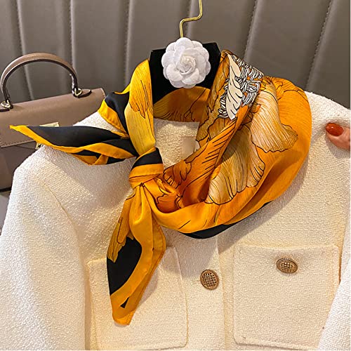 Aufeel Women's 100% Pure Mulberry Silk Small Square Scarf - Neckerchief Women - Silk Headscarf - 21" x 21" - color: Wild Passion