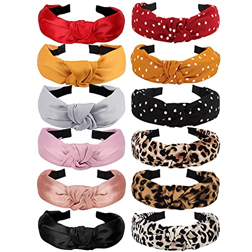 VELSCRUN Headbands for Women 12 Pack Head Bands Womens Hair Knotted Headband for Women Knot Head Bands Womens Hairbands Elastic Turban Boho Bandeau Hair Fashion Headbands for Washing Face - color: headbands 06