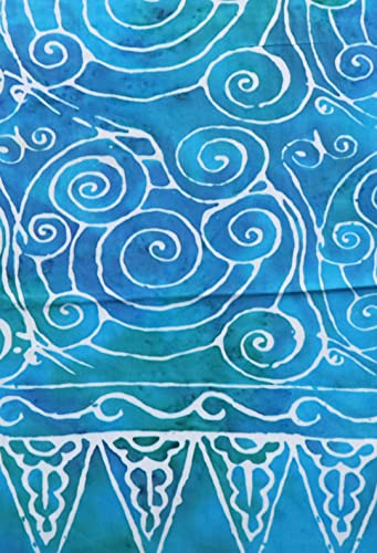 Hats Scarves & More Chemo Scarf Head Scarves for Women Cancer Headwear Headscarf Head Coverings 28 Inch Square Batik - color: Turquoise Swirl