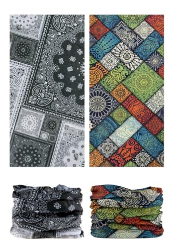Head Wrap Headwear Headband Bandana Face Mask magic scarf for men & women - color: 12pcs. Boho
