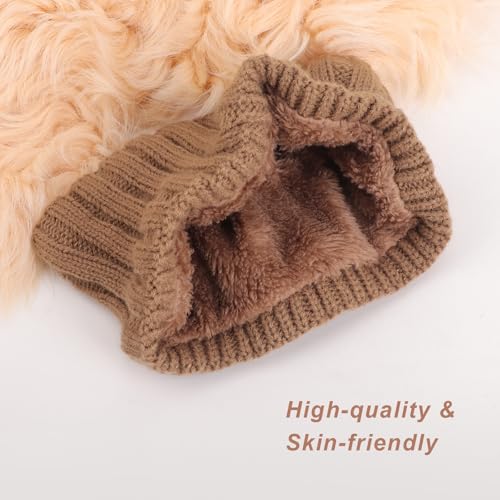 DRESHOW Crochet Ear Warmer Headband Soft Knit Chunky Turban Stretch Thick Headbands Warmer Fuzzy Head Wrap for Women - color: 1 Pc Knitted Vertical Stripes: Khaki